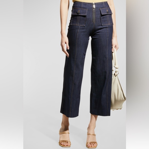 cinq a sept Denim - Cinq a Sept Azure Wide Leg Stitched Pants